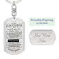 To My Daughter / How Special You Are / Love, Mom / Dog Tag Keychain