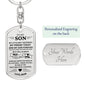 To My Son / Carry You in my Heart / Love, Mom / Dog Tag Necklace
