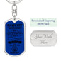 To My Vet / Navy / Dog Tag Keychain