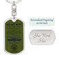 To My Son / Army- Just Go Forth / Love Dad / Dog Tag Keychain