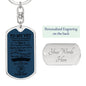 To My Vet / Marine Corp / Dog Tag Keychain