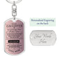 To My Daughter / How Special / Love, Mom / Dog Tag Keychain