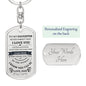 To My Daughter / I Love You / Love, Dad / Dog Tag Keychain