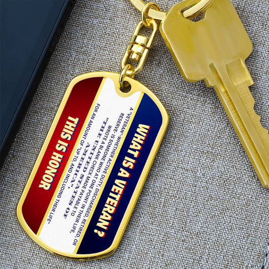 Veteran Dog Tag Keychain