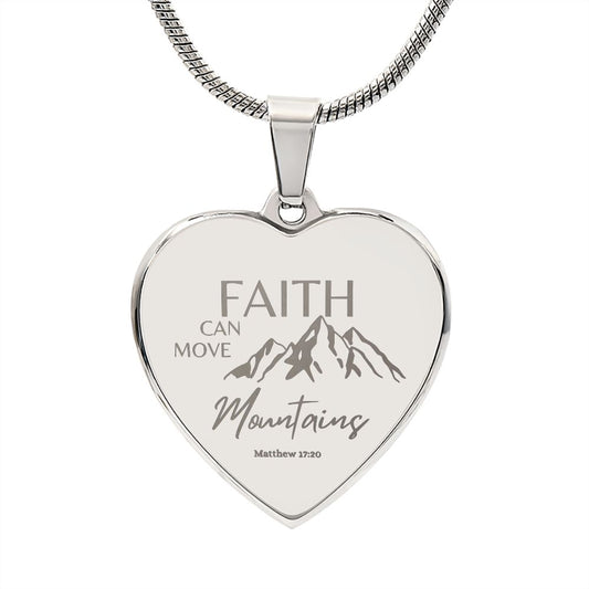 FAITH / Engraved Heart Necklace