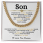 To My Son / Cuban Link Chain / Personalized Message Card
