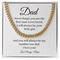 Dad / Gift from Daughter / Cuban Link Chain / Personalized Message Card