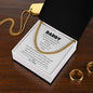 Daddy / My Hero / Cuban Link Chain / Personalized Message Card