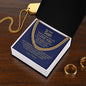 My Dear Son / I Love You / Gift from Mom / Gift from Dad / Cuban Link Chain / Personalized Message Card