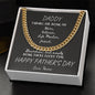 Daddy / Happy Father's Day / Gift from Daughter / Gift from Son / Cuban Link Chain / Personalized Message Card