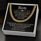 Son / Cuban Link Chain / Personalized Message Card