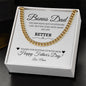 Bonus Dad / Happy Father's Day / Gift from Daughter / Gift from Son / Cuban Link Chain / Personalized Message Card