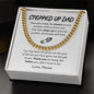 Stepped Up Dad / Cuban Link Chain/ Personalized Message Card