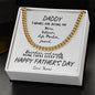 Daddy / Happy Father's Day / Gift from Daughter / Gift from Son / Cuban Link Chain / Personalized Message Card