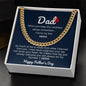Dad / Number 1 Hero / Happy Father's Day / Cuban Link Chain