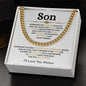 To My Son / Cuban Link Chain / Personalized Message Card