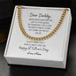 Dear Daddy / Happy 1st Father's Day / Cuban Link Chain / Personalized Message Card