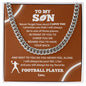 To My Son / Number One Football Player / Gift from Mom / Gift from Dad / Cuban Link Chain / Personalized Message Card
