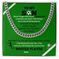 To My Son / Number One Soccer Player / Gift from Mom / Gift from Dad / Cuban Link Chain / Personalized Message Card