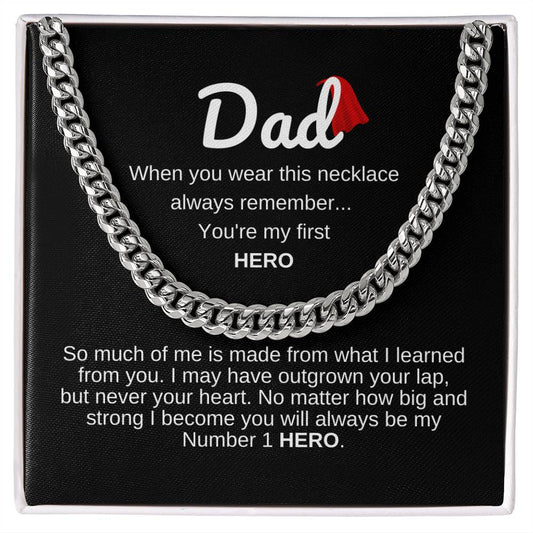 Dad / Number 1 Hero / Cuban Link Chain
