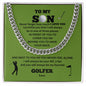 To My Son / Number One Golfer / Gift from Mom / Gift from Dad / Cuban Link Chain / Personalized Message Card
