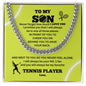 To My Son / Number One Tennis Player / Gift from Mom / Gift from Dad / Cuban Link Chain / Personalized Message Card