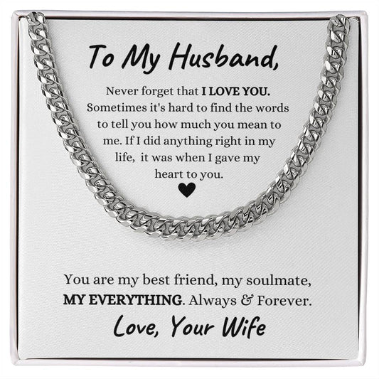 To My Husband / Love your Wife / Cuban Link Chain