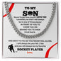 To My Son / Number One Hockey Player / Gift from Mom / Gift from Dad / Cuban Link Chain / Personalized Message Card
