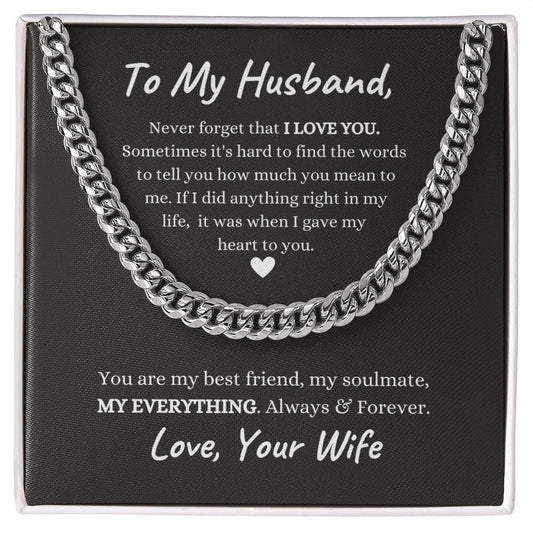 To My Husband / Love your Wife / Cuban Link Chain