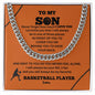 To My Son / Number One Basketball Player / Gift from Mom / Gift from Dad / Cuban Link Chain / Personalized Message Card