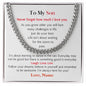 To My Son / Laugh, Love, Live / Gift from Mom / Gift from Dad / Cuban Link Chain / Personalized Message Card