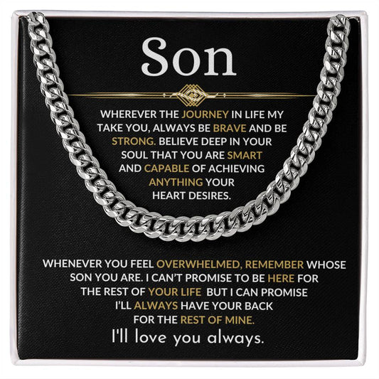 Son / Cuban Link Chain / Personalized Message Card