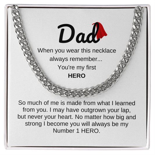 Dad / Number 1 Hero / Cuban Link Chain