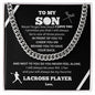 To My Son / Number One LaCross Player / Gift from Mom / Gift from Dad / Cuban Link Chain / Personalized Message Card