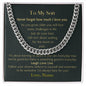 To My Son / Live, Love, Laugh / Gift from Mom / Gift from Dad / Cuban Link Chain / Personalized Message Card