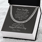 Dear Daddy / Happy 1st Father's Day / Cuban Link Chain / Personalized Message Card
