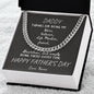 Daddy / Happy Father's Day / Gift from Daughter / Gift from Son / Cuban Link Chain / Personalized Message Card