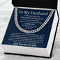 To My Husband / Promise Necklace / Cuban Link Chain