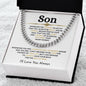 To My Son / Cuban Link Chain / Personalized Message Card