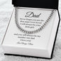 Dad / Gift from Daughter / Cuban Link Chain / Personalized Message Card