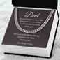 Dad / Gift from Daughter / Cuban Link Chain / Personalized Message Card