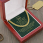 My Dear Son / I Love You / Gift from Mom / Gift from Dad / Cuban Link Chain / Personalized Message Card