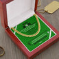To My Son / Number One Soccer Player / Gift from Mom / Gift from Dad / Cuban Link Chain / Personalized Message Card