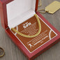 To My Son / Number One Football Player / Gift from Mom / Gift from Dad / Cuban Link Chain / Personalized Message Card