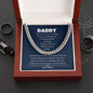 Daddy / My Hero / Cuban Link Chain / Personalized Message Card