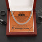 To My Son / Number One Basketball Player / Gift from Mom / Gift from Dad / Cuban Link Chain / Personalized Message Card