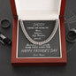 Daddy / Happy Father's Day / Gift from Daughter / Gift from Son / Cuban Link Chain / Personalized Message Card
