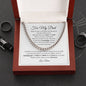 For My Dad / My Hero, My Rock / Cuban Link Chain / Personalized Message Card