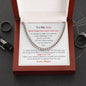 To My Son / Laugh, Love, Live / Gift from Mom / Gift from Dad / Cuban Link Chain / Personalized Message Card