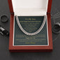 To My Son / Live, Love, Laugh / Gift from Mom / Gift from Dad / Cuban Link Chain / Personalized Message Card